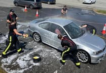 Okehampton firefighters' charity car wash success