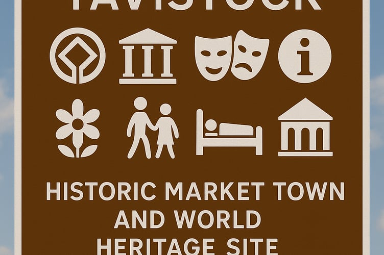 This is what Tavistock is missing - a tourist brown sign or two to draw in more visitors. Pictured is an artist's impression.