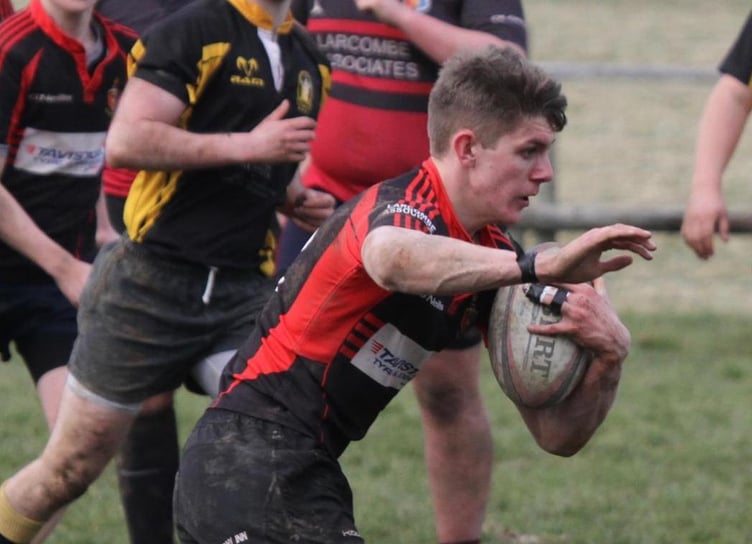 Luke with the ball in Tavistock Rugby Club's Colts back in 2015. Picture: Chris Hair.
