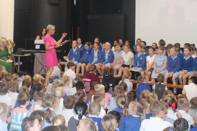 Retiring Tavistock Primary School head Laura Handel said it was 'emotional' to be sung to by her children at her final assembly and when they spoke of their memories of her.
