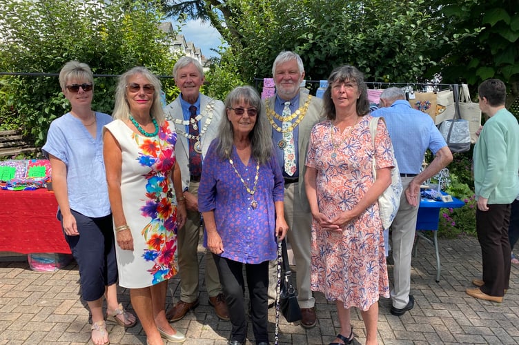 Drake Lodge  (Tavistock) residents enjoyed a civic opening of their summer fair with Tavistock Town Mayor Cllr Steve Hipsey and consort wife Cathy with West Devon Mayor Cllr Paul Vachon and mayoress wife Lynn. The chair and deputy chair of Abbeyfield Trustees (who run Drake Lodge Judy Hirsch and Catherine Bailey.