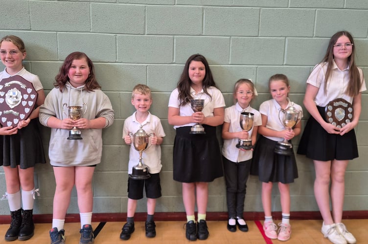 Exceeding expectations - impressive pupils at Bere Alston Primary school at their awards ceremony.
