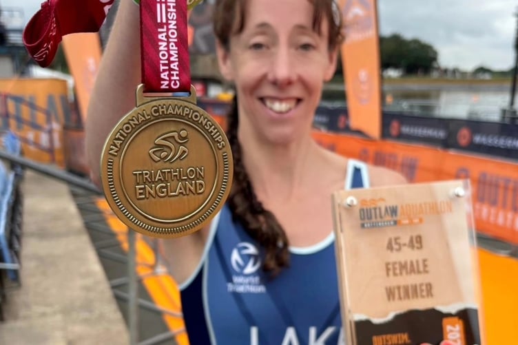 Tavistock Swimming Club's Sam Lake swam and ran to success in the National Triathlon Championships.