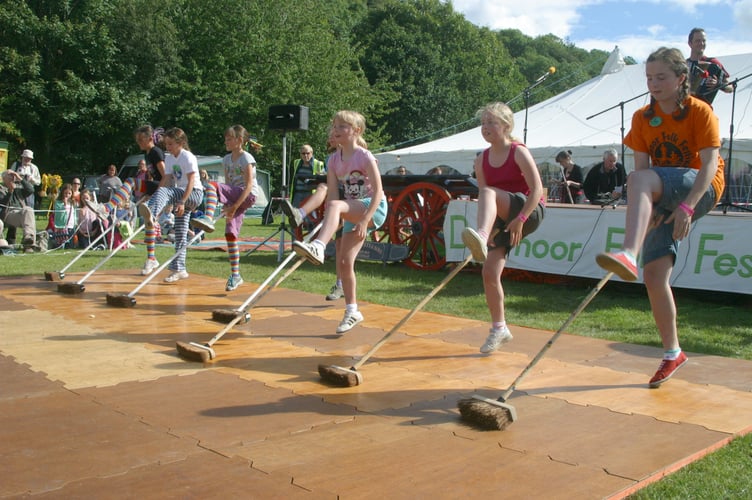 Dartmoor Broom dancing at a previous Dartmoor Folk Festival.
