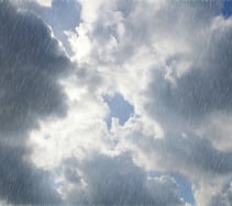 Showers at times today with cloudy skies tomorrow