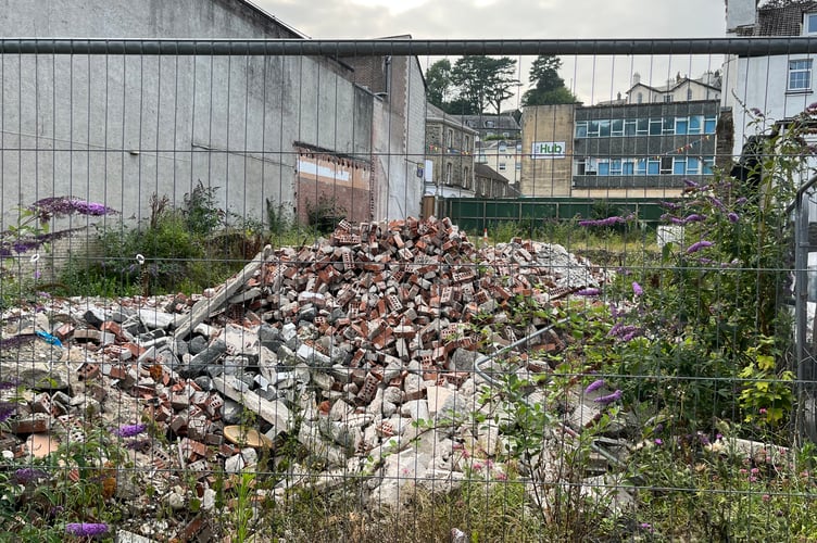 The back view of the vacant site on Brook Street, Tavistock.