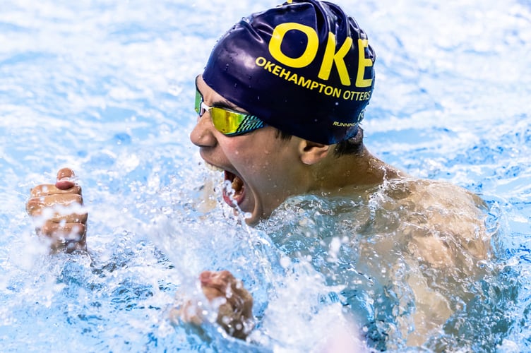Callum Davies, of Okehampton Otters swimming club, during his amazing quadruple swimming success.