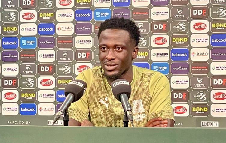 Plymouth Argyle midfielder Brendan Wiredu chats to the media ahead of his side's League One clash with Barnsley. (Picture: Cornish Times)