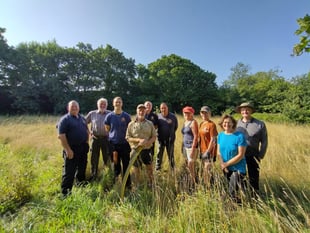 Green burial meadow cut for hay the traditional way