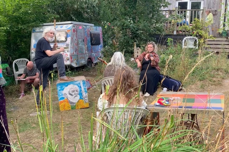 A successful first full day of the Sculpture Garden on Saturday (August 2) at the Blauwhuis in Calstock, with live music and refreshments from hosts Barry Kirkham and Nellie Minnema. (Picture: Sarah Martin)