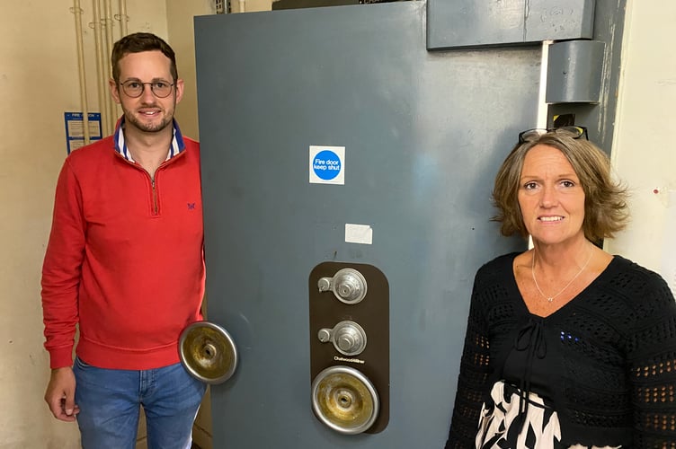 Jamie Prescott and Wendy Rawlinson, of Eskis shoe shop in the old bank which is due to be the new shop premises.