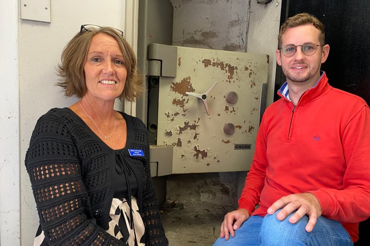Jamie Prescott and Wendy Rawlinson, of Eskis shoe shop in the old Tavistock Nat West Bank which is due to be the new shop premises.