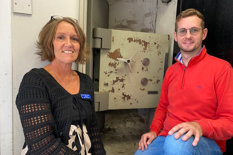 Jamie Prescott and Wendy Rawlinson, of Eskis shoe shop in the old Tavistock Nat West Bank which is due to be the new shop premises.