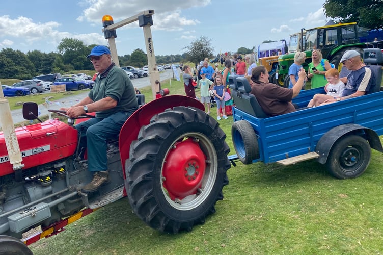 The highlight of Yelverton Fun Day were popular tractor trailer rides.The rides were provided by vintage tractor enthusiast and charity tractor run organiser Elon Ellicott.