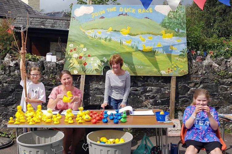 Peter Tavy Fayre duck race 2024.