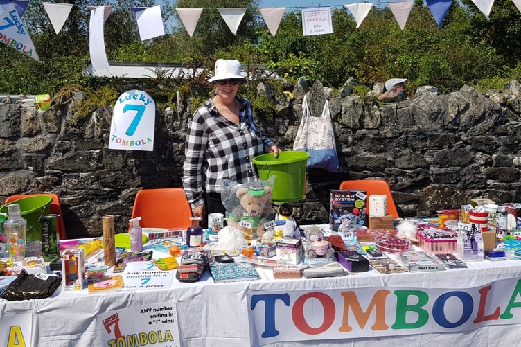 Peter Tavy Fayre tombola at a previous event.