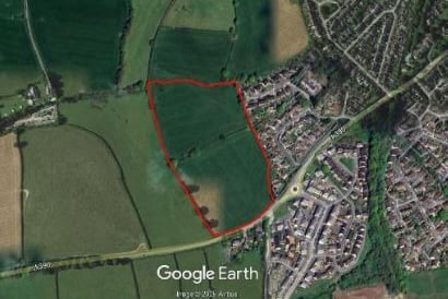 The proposed site for up to 150 new houses.