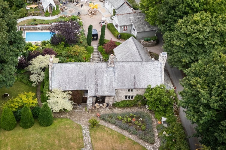 Aerial view of the property in Dartmoor, owned by Jennifer Saunders and Adrian Edmondson at the centre of a planning row.  August 6, 2025. 