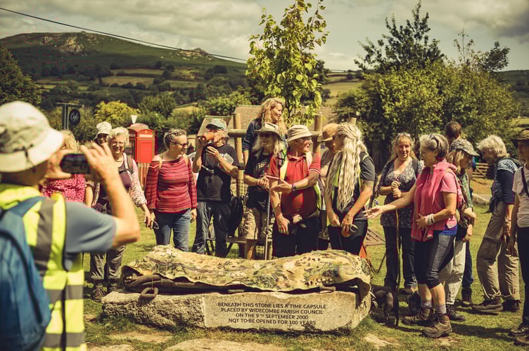 The pilgrims with the shroud in Widecombe. Credit: Glavind Strachan Photography/ Paul Harris