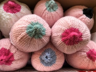 Knitters turn out knitted boobs for breastfeeding support