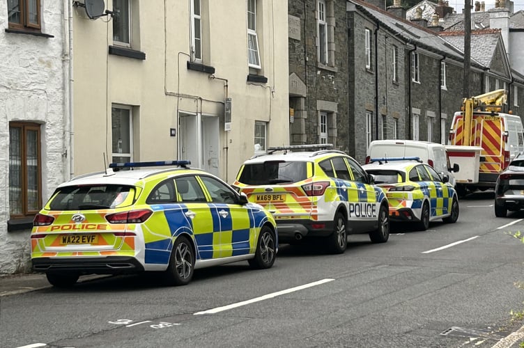 The scene in Ford Street, Tavistock on Tuesday afternoon.