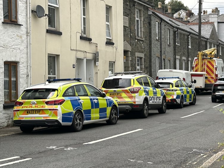 The scene in Ford Street, Tavistock on Tuesday afternoon.