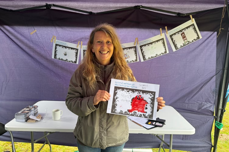 Kristy Turner with some of the bog monsters that were made at the festival.