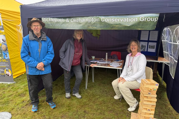 The Sticklepath and Okehampton Conservation Group with their stall at the Meldon Wildlife Festival.