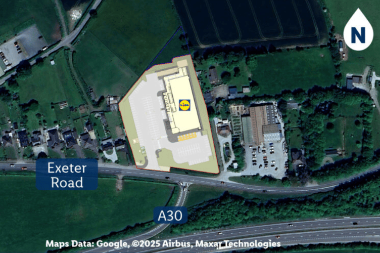 The proposed new site for Okehampton Lidl.