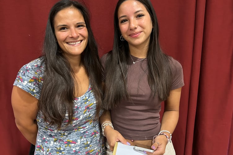 Luana Pellegrinello with her proud mum Deiliane, after collecting her GSCE results at Tavistock College.