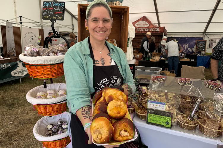 Zdenka Vyslouzilova, cake maker and baker, from Crediton, sold many items including ‘Kolach’, traditional Czech buns, from the country she left 20 years ago. AQ 1060