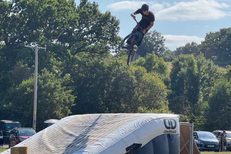 BMX action in the main ring at Chagford Show. AQ 1095