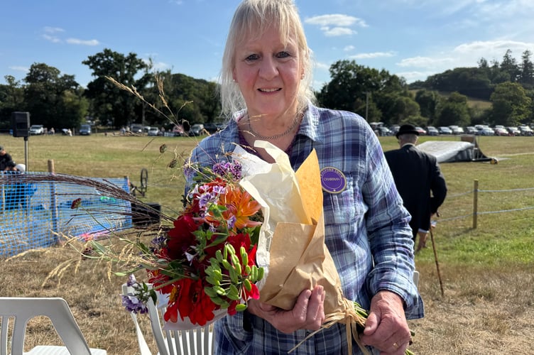 Flowers for the Chagford Show chairman, Judith Colton. AQ 1111
