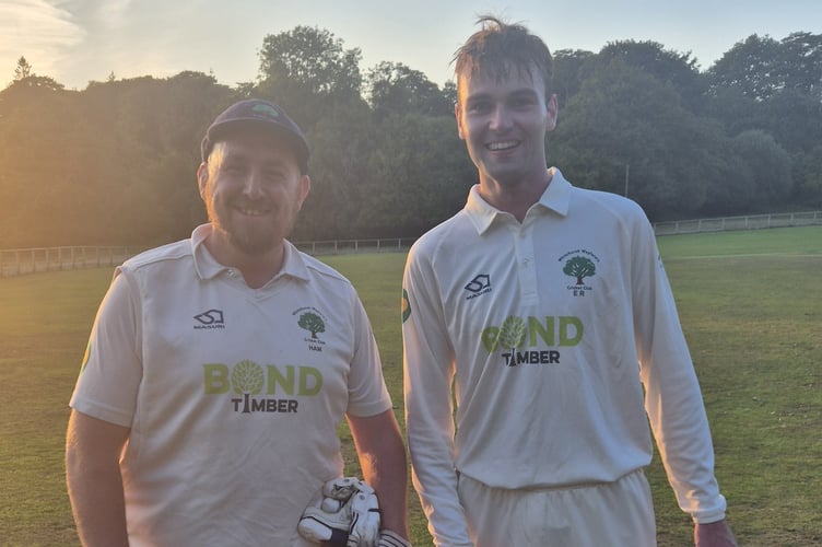Marc Kerswill and Ed Roberts after seeing Whitchurch Wayfarers to victory