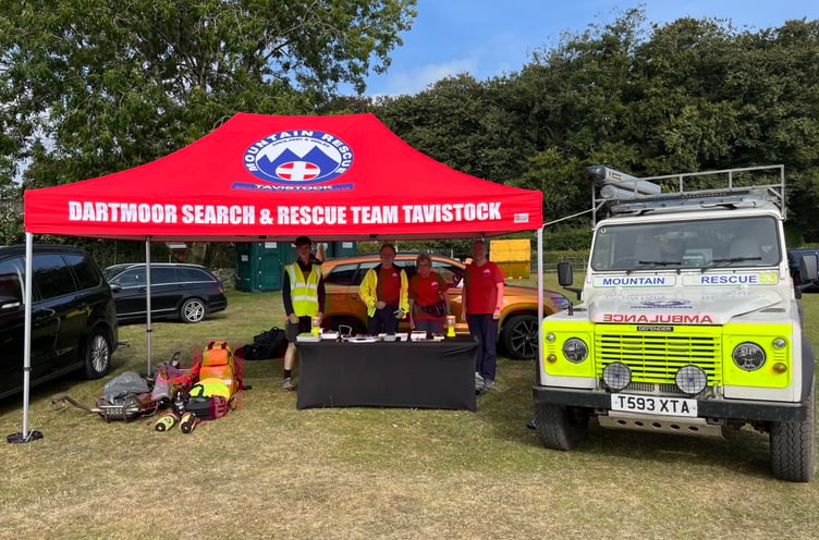 Dartmoor Search and Rescue Team Tavistock on their stand at the recent RAF Harrowbeer 1940s Weekend. They are holding a 'meet the public' event at Pork Hill car park near Tavistock on Sunday, September 7.