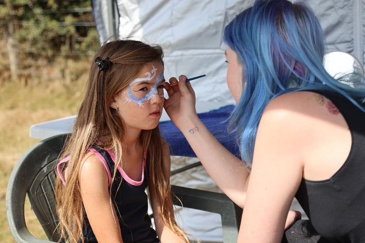 Face painting fun.