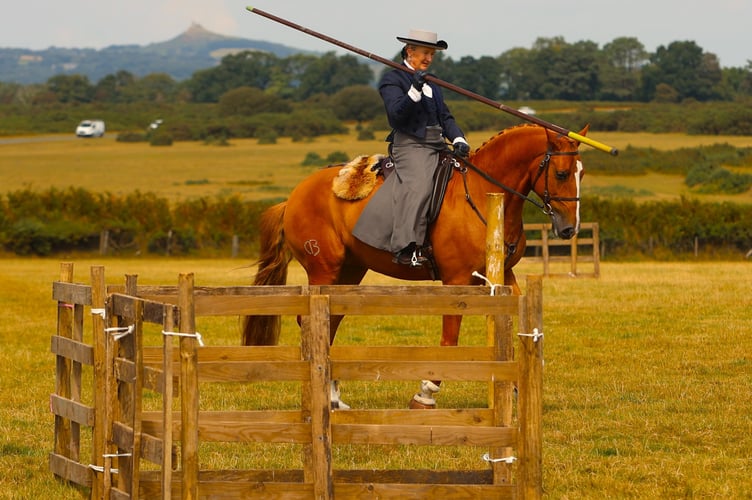 Lady on horseback.