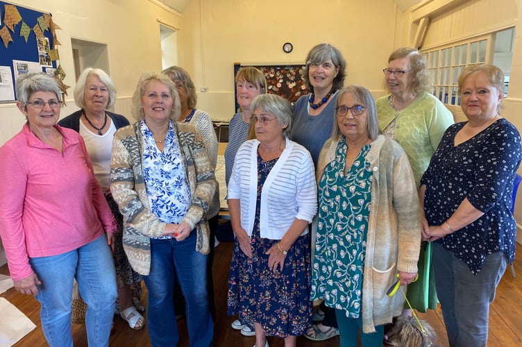 The group in the church hall where they meet every Thursday morning.