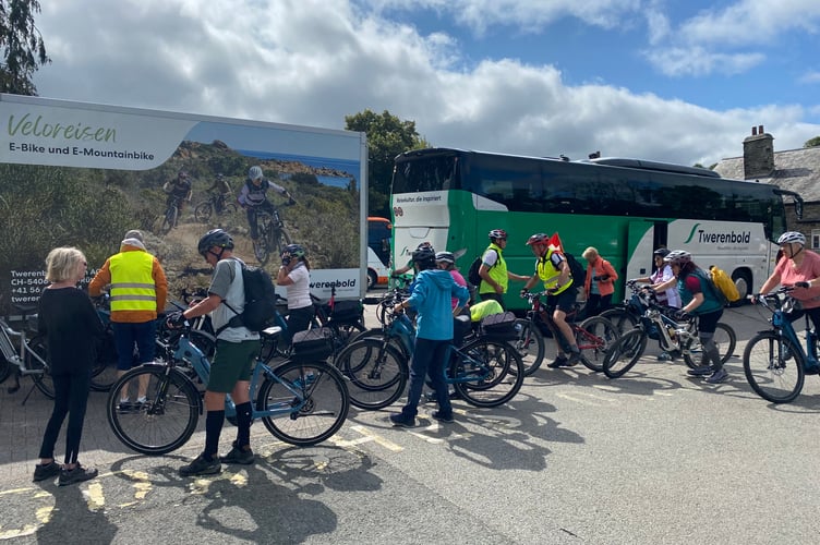 West Devon has seen a bonanza of tourism this summer, including this bus-load of cyclists from Switzerland.