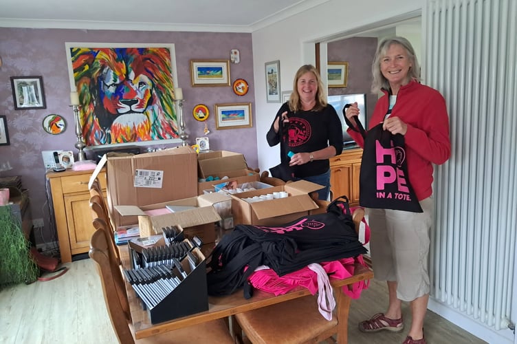 Members of Chemotivation packing the bags for the Cherrybrook ward.