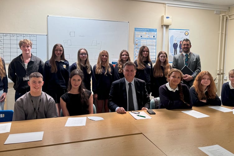 Mel Stride (MP for Central Devon) visited Okehampton College.