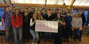 Callington Young Farmers donate funds from dung run to Derriford unit