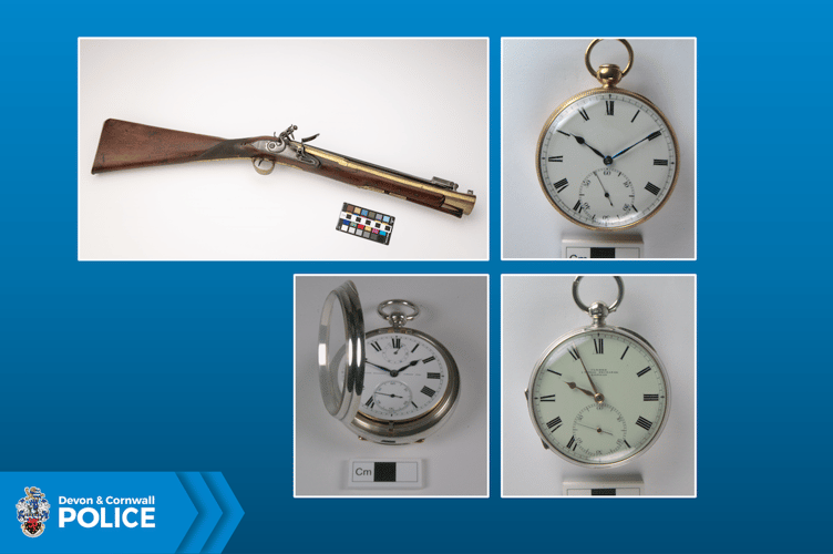 The blunderbuss and some of the pocket watches.