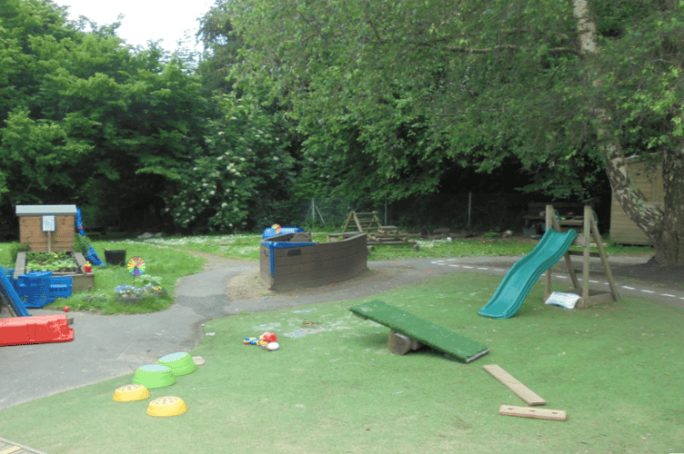 The outdoor play area at Lifton Nursery.