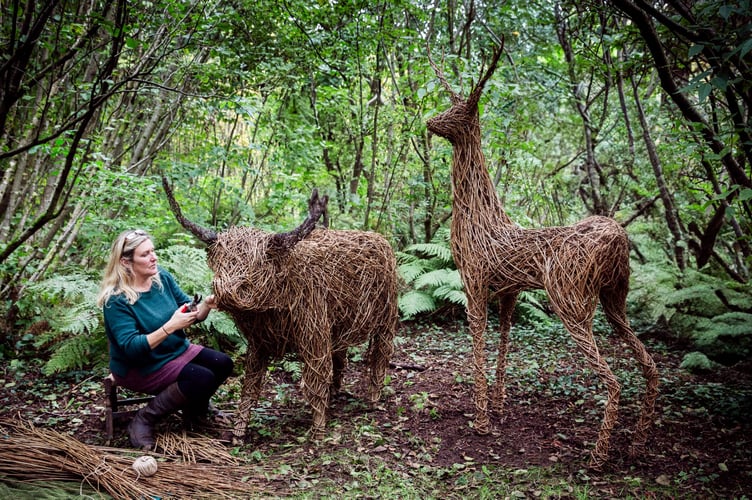 Katherine Miles makes sculptures and lampshades inspired by moorland creates. Photo: Suzy Bennett