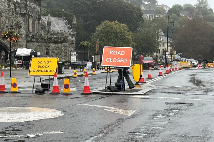 Diversions are causing delays for motorists in Tavistock. Picture: Alison Stephenson