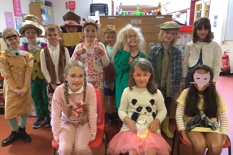 Children delight in dressing up as Horrabridge Primary pupils enjoy a Roald Dahl celebration.