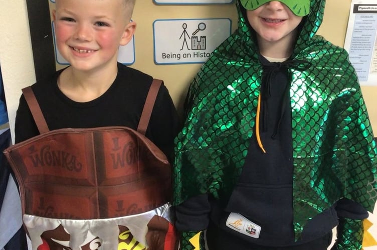 A Wonka Bar and a crocodile feature as Horrabridge Primary pupils join Roald Dahl's magical world celebrations.