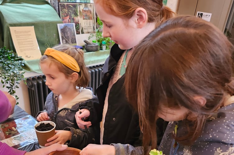 Youngsters learning about Tavistock's history through art, play and plants.