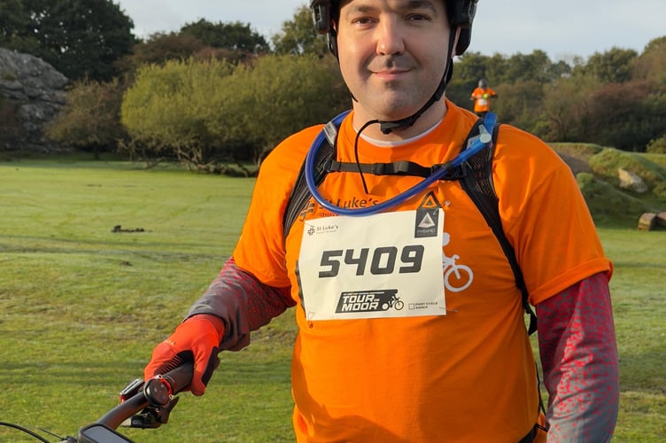 Andrew Shelton on the Tour de Moor St Luke's Hospice cycle.